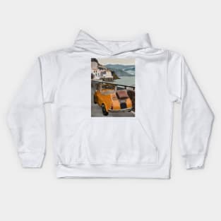 Travel mood car trip watercolor design Kids Hoodie